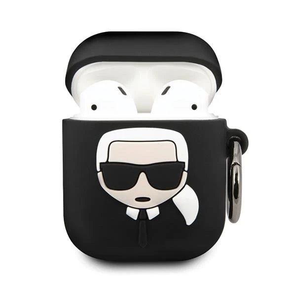 Karl Lagerfeld KLACCSILKHBK kryt AirPods černý/černý silikonový Ikonik