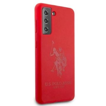 Silikónové puzdro US Polo na telefón pre Samsung Galaxy S21 červené/červené