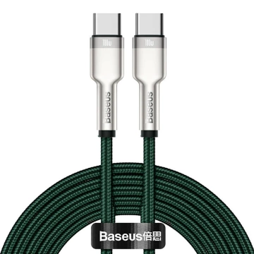 Kábel Baseus Cafule USB-C na USB-C, 100 W, 2 m (zelený)