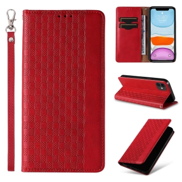 Magnet Strap Case case for iPhone 12 wallet case mini lanyard pendant red