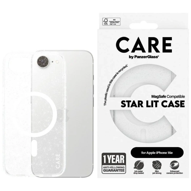Pouzdro na iPhone 16e CARE od PanzerGlass Flagship Urban Combat StarLight White MagSafe