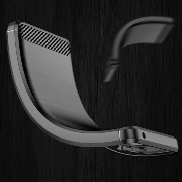 Carbon Phone Case for Samsung Galaxy S23 Ultra Flexible Silicone Carbon Cover Black