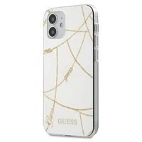 Guess GUHCP12SPCUCHWH iPhone 12 mini 5,4" biały/білий твердий чохол Gold Chain Collection