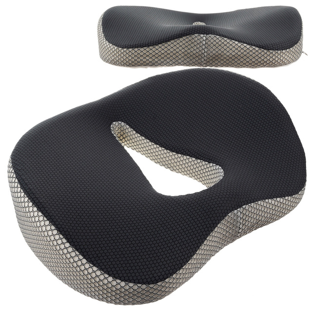 Orthopedic cushion for chair Seat for desk chair for computer for car for driver Black