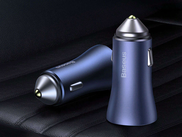 Baseus USB USB-C QC3.0 PD 40W modrá nabíječka do auta