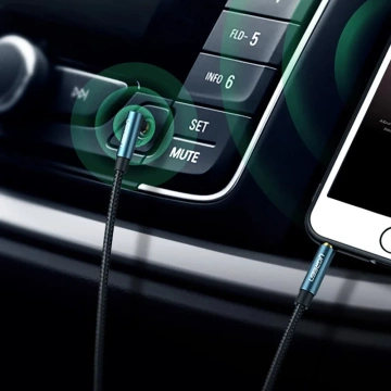 Кутовий кабель UGREEN AUX 2 x mini jack 3,5 мм 1,5 м синій (AV112)