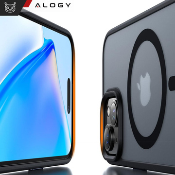 Чохол для iPhone 15 Plus MagSafe Matt Case Cover Matte Alogy Ring Armored Phone Case Black