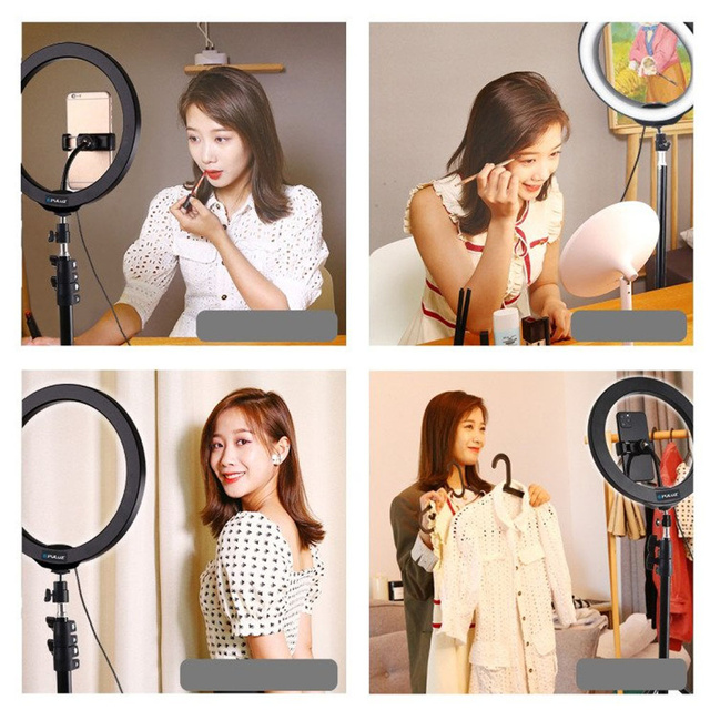 Puluz statív 1,1 m s RGBW LED osvetlením 26 cm vlog / stream / smartphone PKT3044