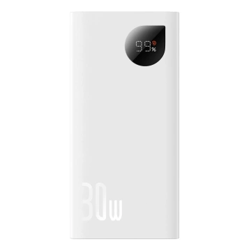 Baseus Adaman2 Powerbank with Digital Display 2x USB-A / 1x USB-C 10000mAh 30W - White