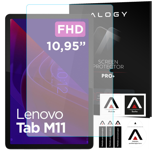 Glashülle für Lenovo Tab M11 10,95 Zoll TB330FU/TB330XU/TB331FC Stand-Cover-Abdeckung mit Flip für Tablet-Hülle Alogy, Marineblau, Stylus-frei