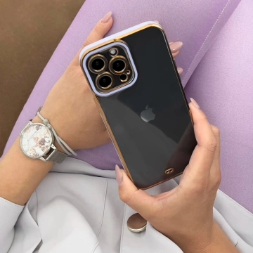 Módní pouzdro pro Samsung Galaxy A12 5G Gold Frame Gel Cover Black