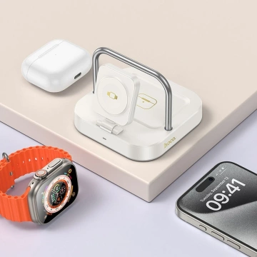 Hoco CQ16A 3in1 Wireless Charger Apple Watch Smartphone Kopfhörer Schwarz