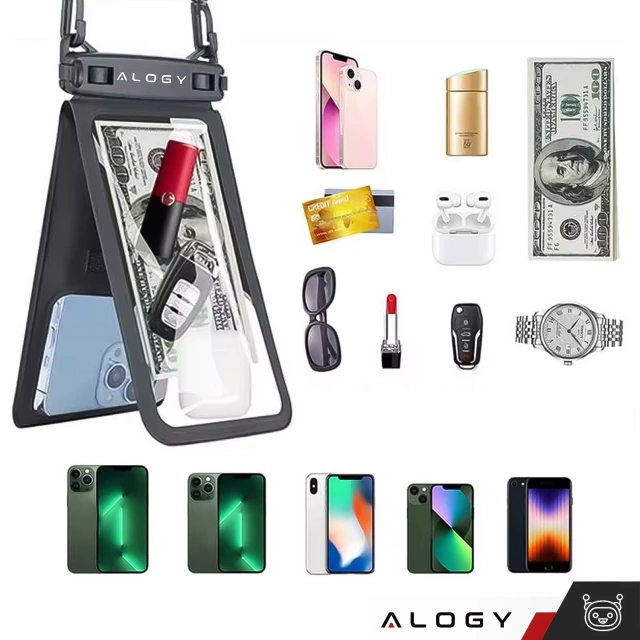 Waterproof case waterproof IPX8 for 6.7" phone double Case Alogy Waterproof Black