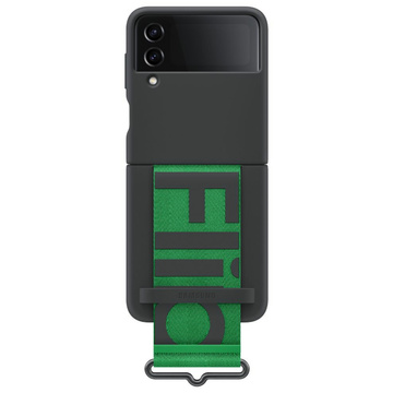 Originálne puzdro Samsung Silicone Cover Strap pre Samsung Galaxy Z Flip 4 Black