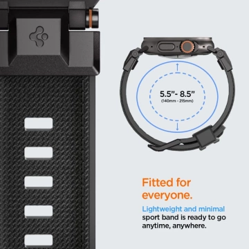 Řemínek Spigen DuraPro Armor pro Apple Watch 42-49 mm – černý, černá edice