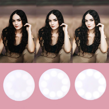 Alogy Mini Selfie Ring LED svetelný klip na nahrávanie klipov do telefónu Ružový