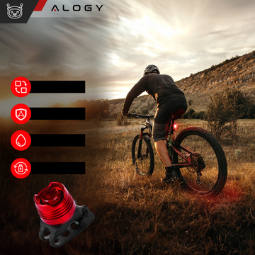 2x Bicycle rear light for the rear of the bike LED lighting rear light red waterproof set of 2 Alogy lights