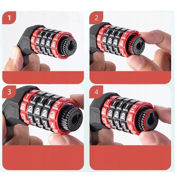 Rockbros RKS507-1BK Fahrradschloss mit Zahlenkombination 1,8 m – Schwarz