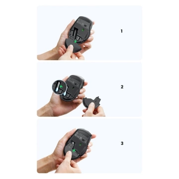 Maus UGREEN optisch kabellos USB 2.4GHz 4000 DPI schwarz (MU006)