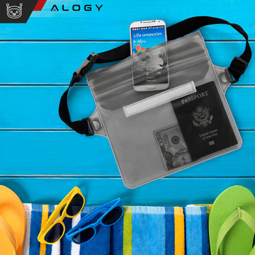 2x Etui wodoodporne nerka saszetka Case na telefon futerał do wody wodoszczelne 21.5x23.5cm Alogy Waterproof Czarne