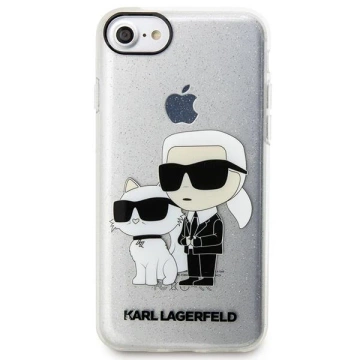 Etui na telefon Karl Lagerfeld do iPhone 7/8/SE 2020/2022 transparent hardcase Gliter Karl
