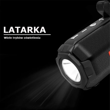 Denmen Bluetooth-Lautsprecher 3W BT 5.0 Schwarz mit LED-Taschenlampe