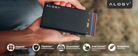 Alogy Anti-Theft Wallet RFID Smart Card Holder Black