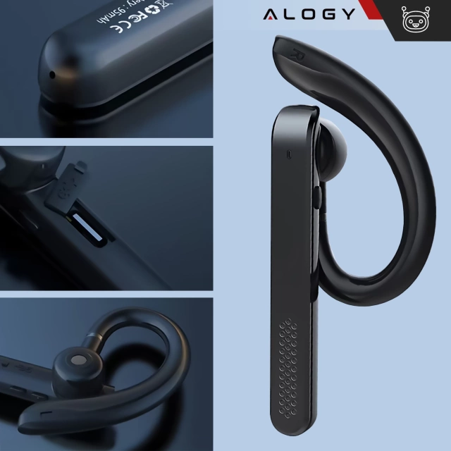 Alogy Earphone Bluetooth sluchátka pro telefon, voděodolná IPX4, pro volání, černá