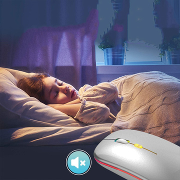 Silent Slim Mouse Alogy bezdrátová myš s RGB LED podsvícením pro tablet laptop Silver