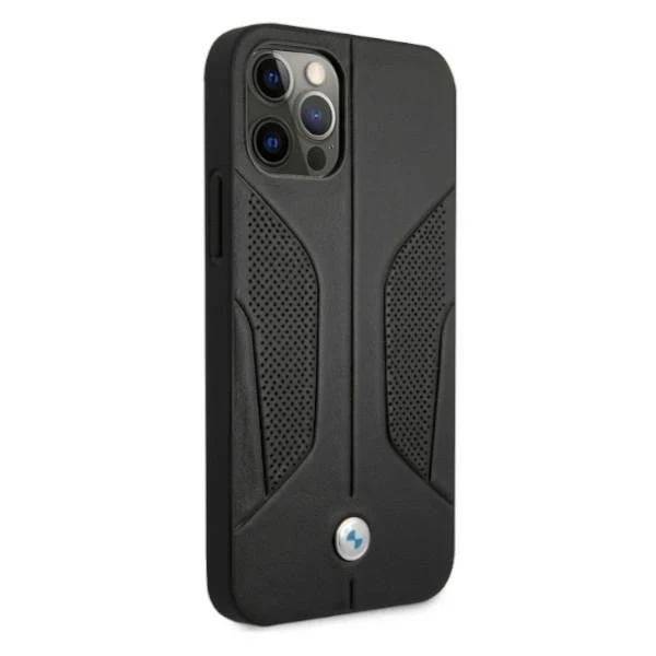 Etui BMW BMHCP12MRSCSK für Apple iPhone 12/12 Pro 6,1" Hardcase Leder perforierte Seiten