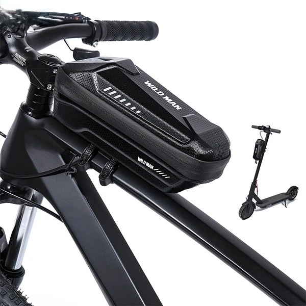 Wildman XS5 Bike Frame Bag Waterproof Phone Holder Black