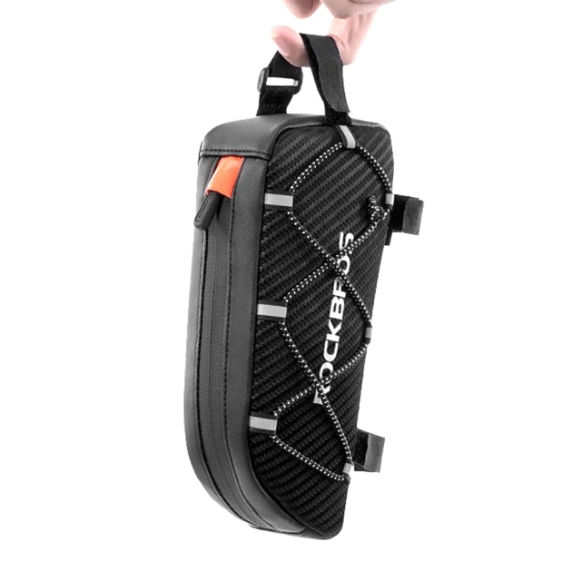 ROCKBROS 039BK FAHRRADTASCHE FÜR RAHMEN 1L MIT GEFLOCHTEN WASSERDICHT SCHWARZ