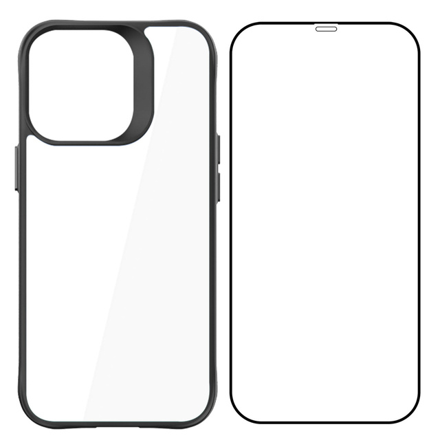 Skleněná čočka pouzdra pro iPhone 15 Pro Set 3mk Comfort Set 4v1 tvrzená čočka pouzdra