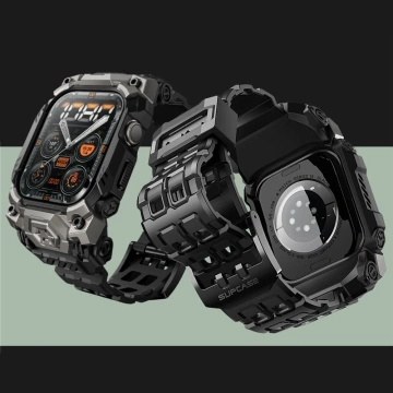 Чохол для Apple Watch 10 (46 мм) чорного кольору SUPCASE Unicorn Beetle Ore з ремінцем