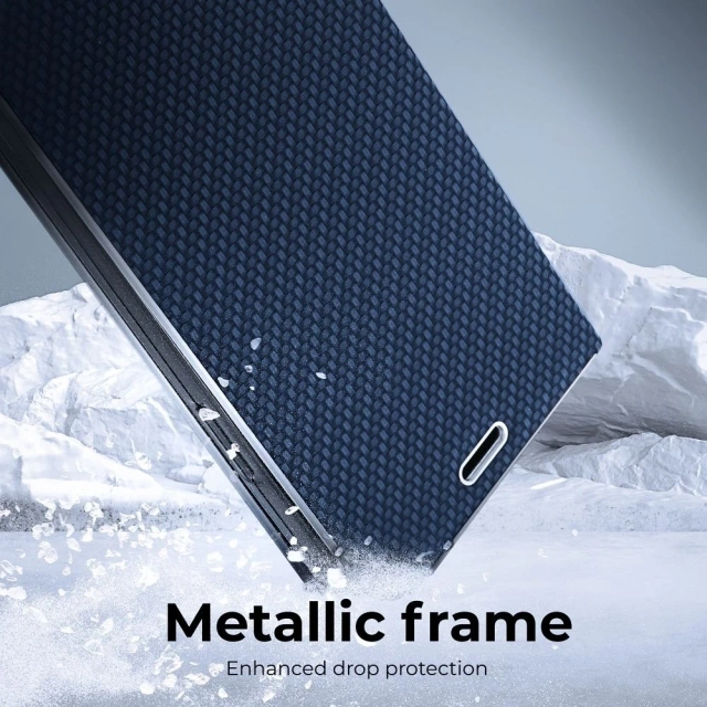 Чохол-кобура LUNA Book Carbon для Apple iPhone 15 Pro Max синій