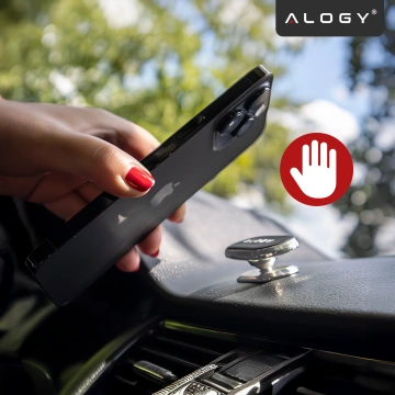 Універсальний автомобільний магнітний автомобільний тримач Alogy для телефону на кокпіт для приладової панелі Чорний
