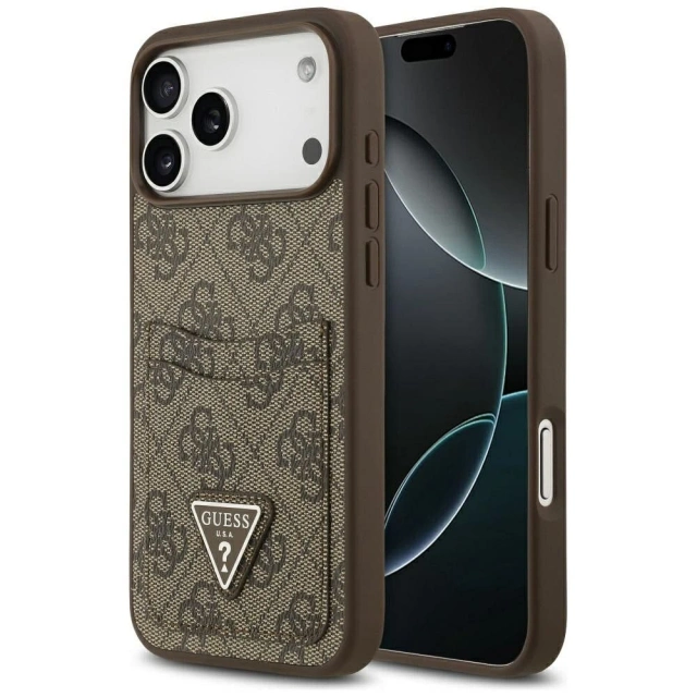 Etui Guess do iPhone 17 Pro Max 4G Double Card Triangle Gold