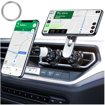 Držák do auta MagSafe pro iPhone 14 13 12 na mřížku Alogy Airvent držák do auta černý