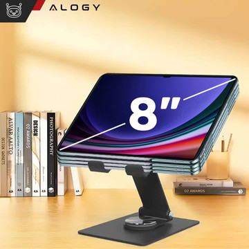 Holder Stand Tablet Stand Phone 12.9 Desktop Swivel Adjustable 360 ​​Desktop Aluminum Alogy Black