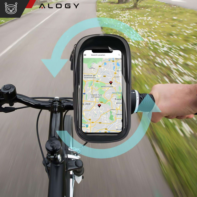 Чохол Сумка для велосипеда Сумка для телефону 6,4 дюйма Тримач для керма Велосипед 0,5 л Чорний Інструменти Мультитул Ключі 16 в 1 Alogy