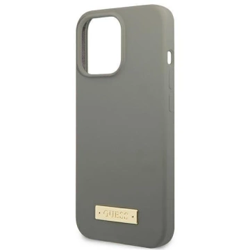 Etui Guess GUHMP13LSPLG pre Apple iPhone 13 Pro / 13 6,1" szary/sivé pevné puzdro Silikónová platňa s logom MagSafe