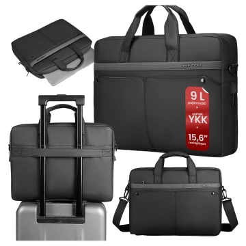 Mark Ryden 15.6" Laptop Bag, Waterproof, Stylish and Roomy 9L, Lightweight 0.5kg, with Laptop and Tablet Pocket 9.7", Suitcase Strap - Black