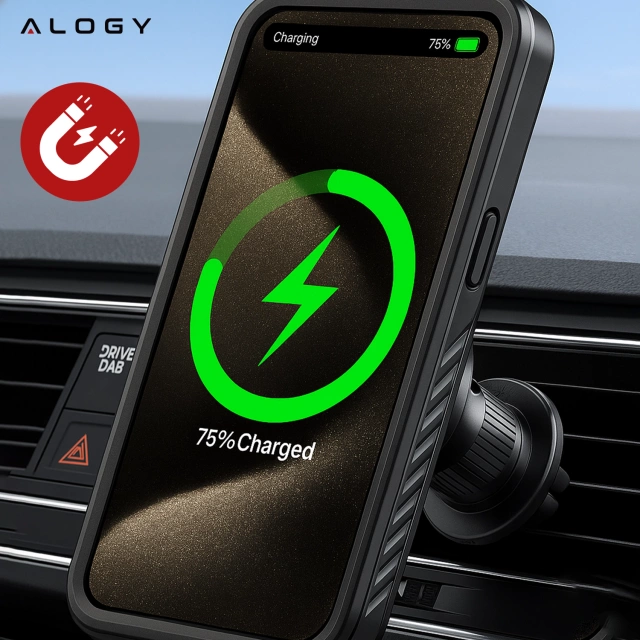 Case for Apple iPhone 15 Pro Armored 360 case for Mag Safe waterproof Armor IP68 Alogy black