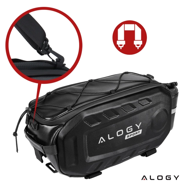 Fahrradtasche Fahrradtasche 2,5 l Fahrradhalter Lenkerrahmentasche Beutelhülle 23,6 x 10,5 x 10 cm (S) Alogy Sport schwarz