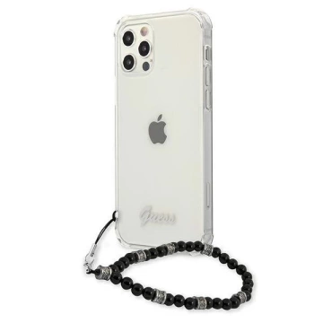 Guess GUHCP12LKPSBK iPhone 12 Pro Max 6,7" priehľadné pevné puzdro Black Pearl