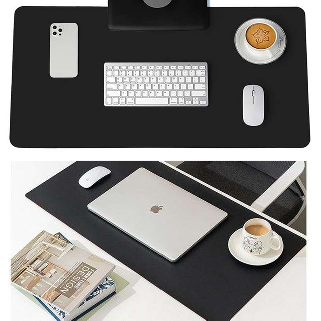 Mauspad, Tastatur, Schutzmatte auf dem Schreibtisch, groß XXL 90x45cm Schwarz
