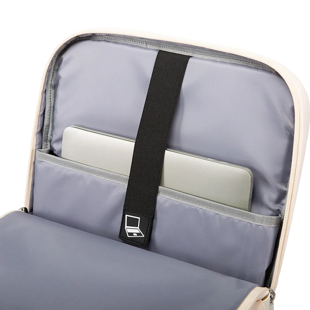 Vodeodolný batoh Bange na 15,6" notebook, cestovanie po meste, 46x31,5x20 cm, do práce, do lietadla, pánsky, dámsky, s USB portom, béžový