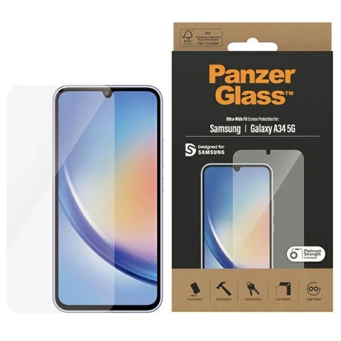 Tvrzené sklo PanzerGlass Ultra-Wide Fit EasyAligner pro Samsung Galaxy A34 5G