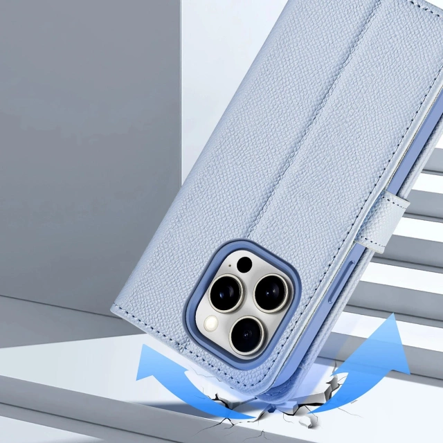 Kožené puzdro na iPhone 15 Dux Ducis Lawa MagSafe Blue