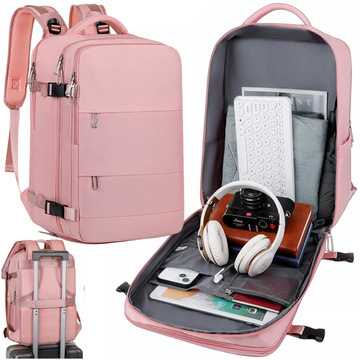 Dámský cestovní batoh na notebook do kufru Zavazadla do letadla Práce do školy 45x30x20cm Alogy Pink